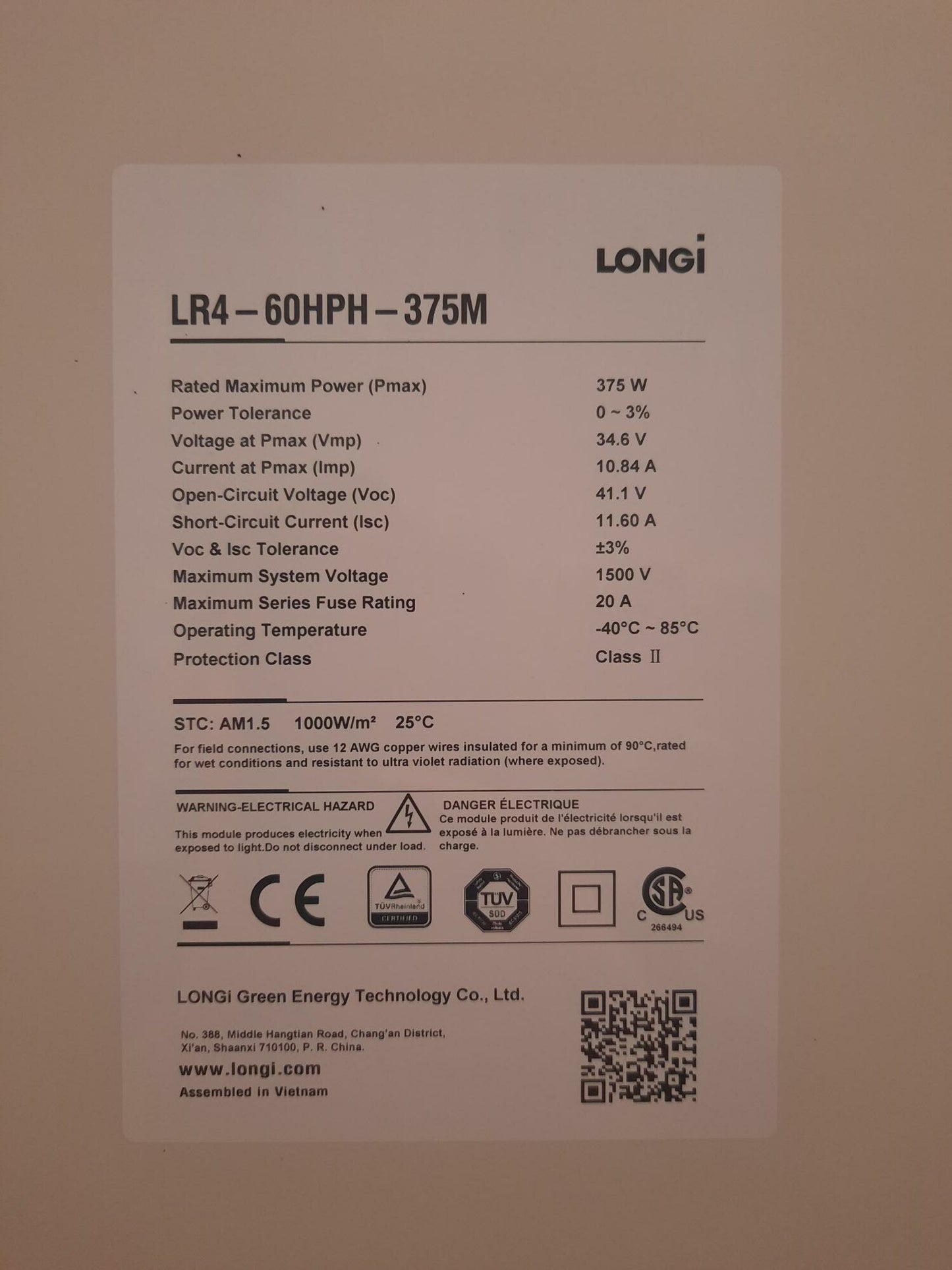 LONGi Hi-MO 375W Panel