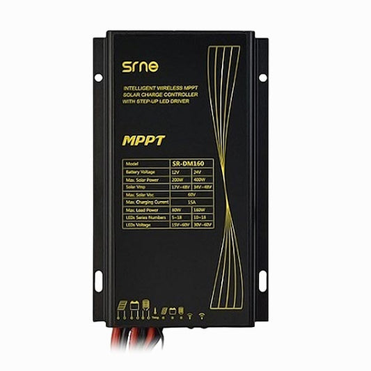DM160 15A 12V/24V Waterproof Charge Controller for Solar Street Light, Lithium Iron Phosphate batteries